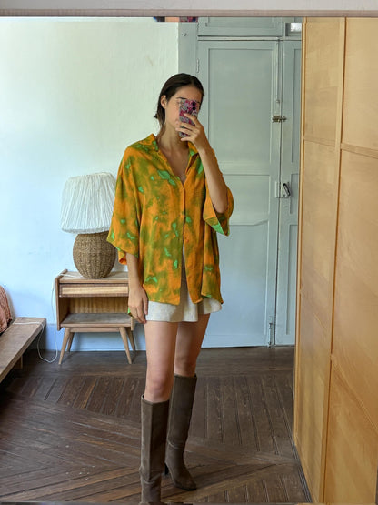 Abstract Print Oversized Shirt | Unisex | Colourful Festival clothing | Artsy unisex top