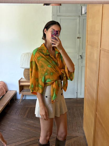 Artsy Abstract Print Oversized Shirt — detail