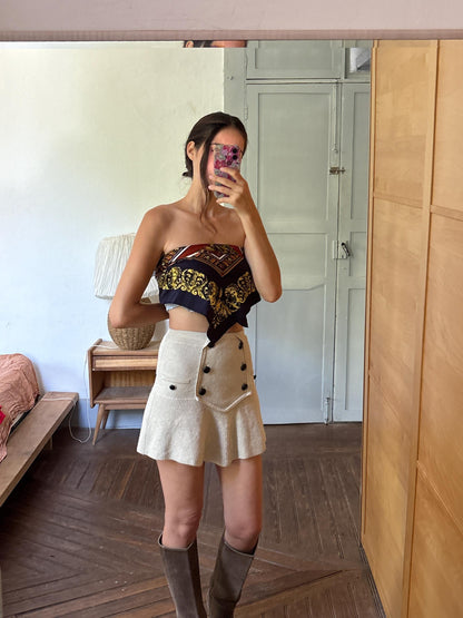 Vintage Baroque Print Scarf | Large Square Scarf | Versace Inspired Style | Wear as Top, Pareo or Headscarf