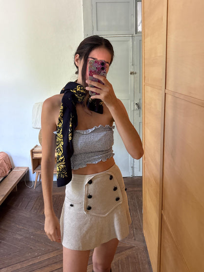 Vintage Baroque Print Scarf | Large Square Scarf | Versace Inspired Style | Wear as Top, Pareo or Headscarf