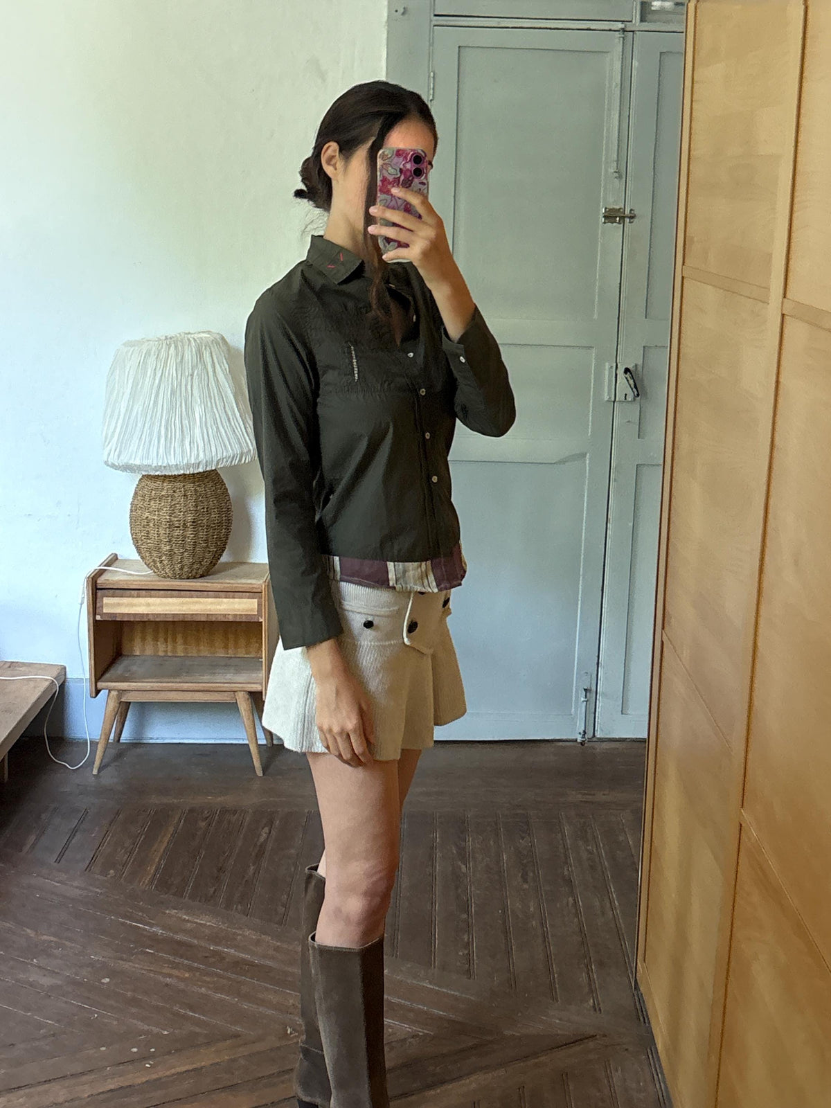 Le Jean de Marithé + François Girbaud Cotton Button-Up Blouse | Paris Chic | Utility Minimalist