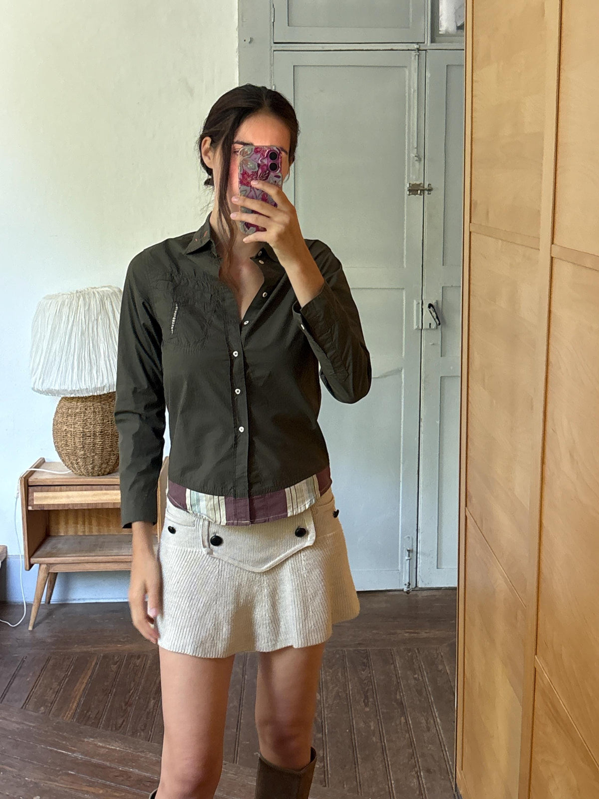 Le Jean de Marithé + François Girbaud Cotton Button-Up Blouse | Paris Chic | Utility Minimalist