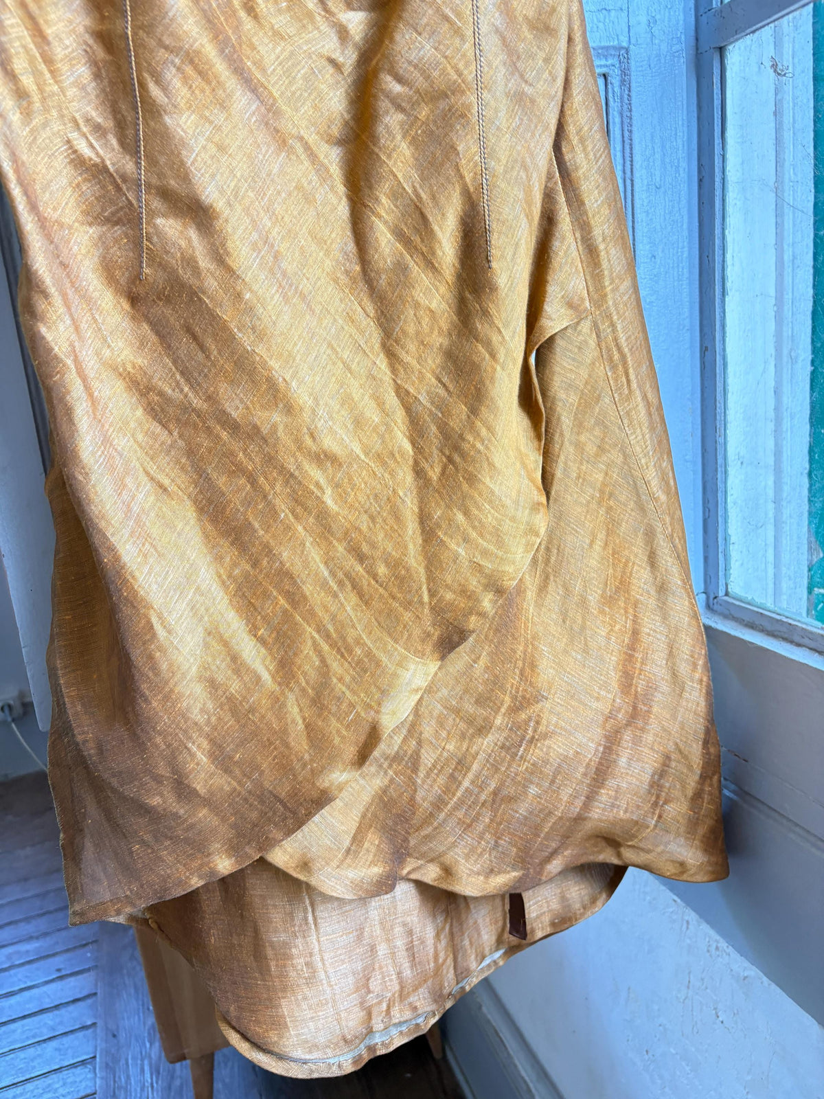 Vintage Capicua Costura Linen Dress | Made in Spain | Draped Midi | 90s Minimalist