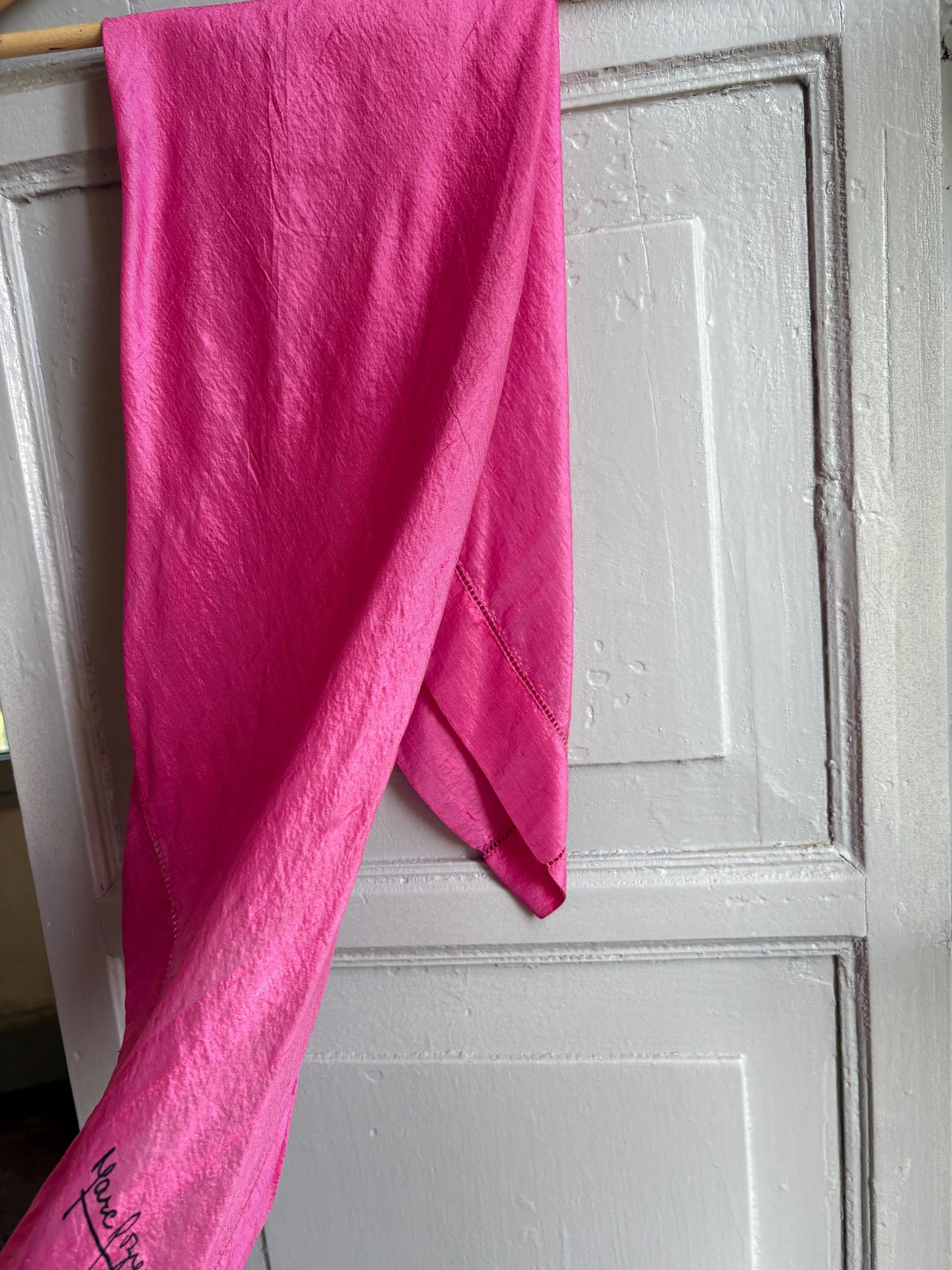 Vintage Luxe Silk Scarf by Marc RozierParis | Vibrant Pink Designer Neck Scarf | French Chic Accessory