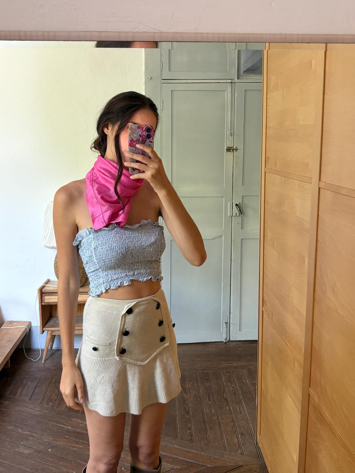 Vintage Luxe Silk Scarf by Marc RozierParis | Vibrant Pink Designer Neck Scarf | French Chic Accessory