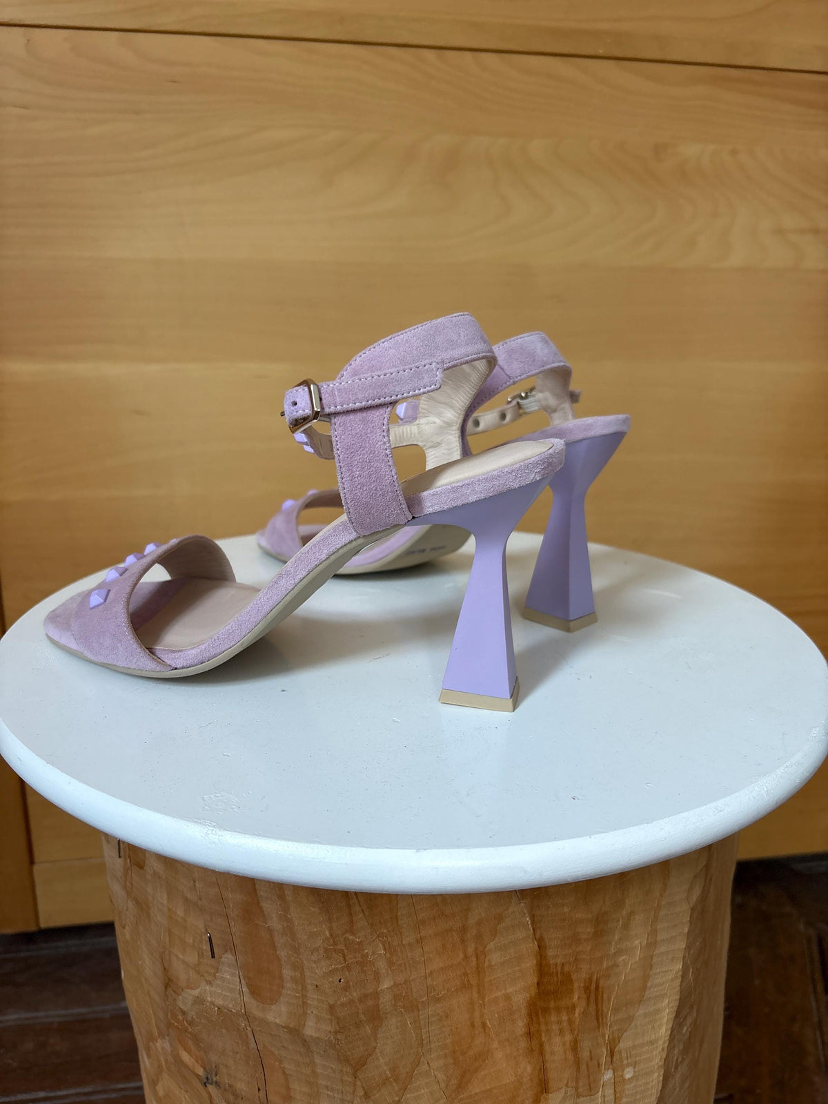 Lavender Suede Studded Heels — additional view 5