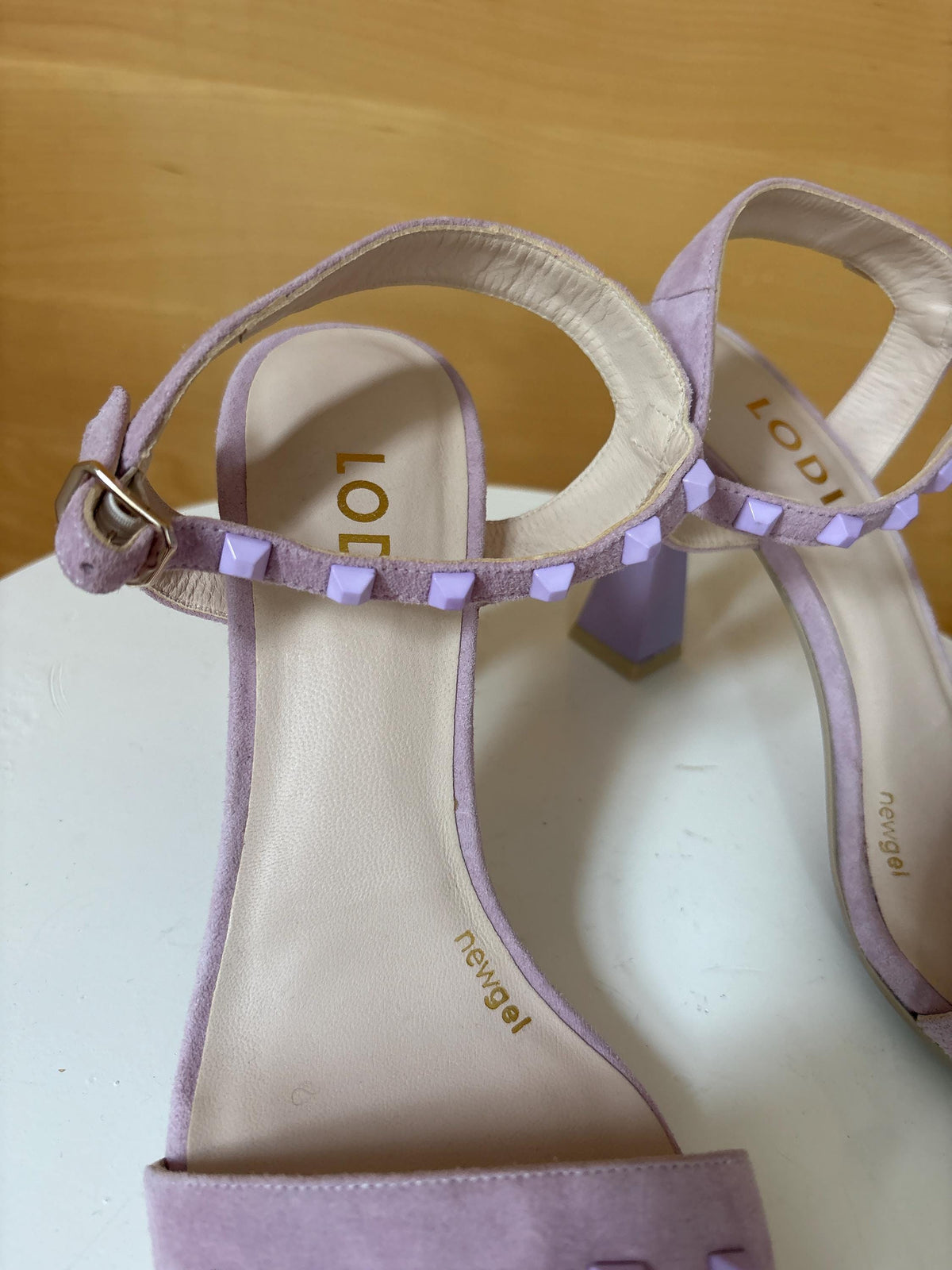 Lavender Suede Studded Heels — additional view 10