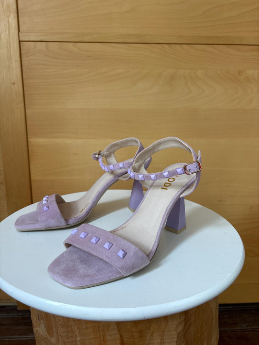 Lavender Suede Studded Heels