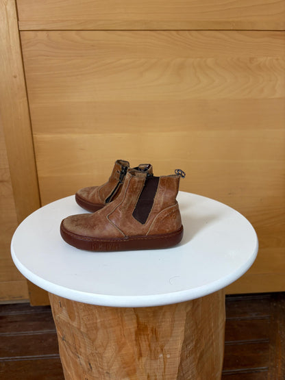 Pom d’Api Kids Leather Ankle Boots EU 26 | Cognac Brown Chelsea Boots | Preloved Children’s Shoes