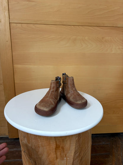 Pom d’Api Kids Leather Ankle Boots EU 26 | Cognac Brown Chelsea Boots | Preloved Children’s Shoes