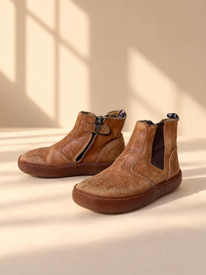 Pom d’Api Kids Leather Ankle Boots EU 26 | Cognac Brown Chelsea Boots | Preloved Children’s Shoes