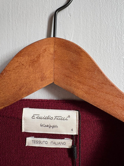 Luxe Wool blend Waistcoat | New With Tags | Burgundy | Made in Spain | Italian Fabric