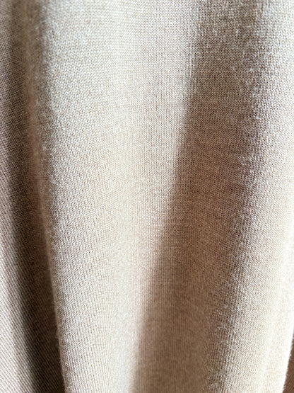 Men’s Wool blend brown Jumper Size 12  - 4X Oversized Taupe Crew Neck Knit | Made in Spain Quiet Luxury Sweater