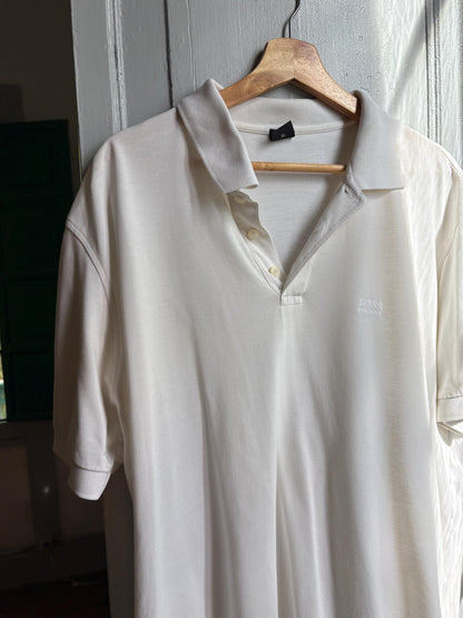 BOSS Hugo Boss White Pima Cotton Polo Shirt XL | Men’s Designer Logo Polo | Relaxed Preppy Shirt
