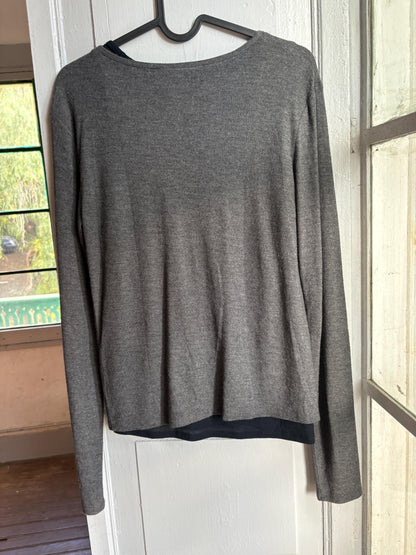 Dark Grey Modal Wool Layered Top — additional view 7