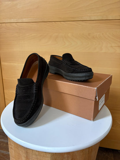 Tod’s Dark Brown Suede Loafers EU 36 | Italian Designer Penny Loafers with Vibram Sole | Original Box