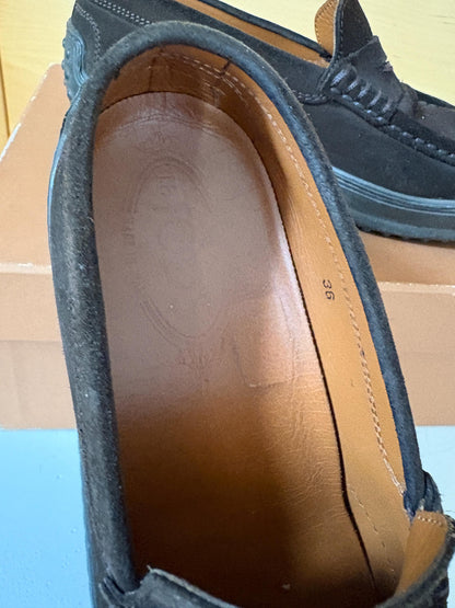 Tod’s Dark Brown Suede Loafers EU 36 | Italian Designer Penny Loafers with Vibram Sole | Original Box