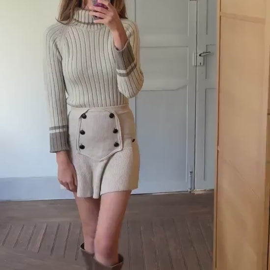 Vintage Timberland wool blend  light grey jumper, Non itch Turtleneck pullover, Luxury branded sweater, Long sleeve wool basic jumper