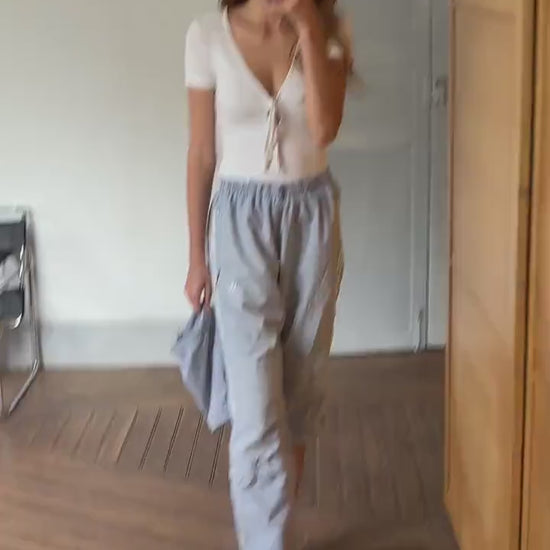 Vintage Adidas Zip-Off Training Pants – Light Blue 90s Track Pants – Convertible Cropped Joggers – UK 32 Japan L – Retro Sportswear