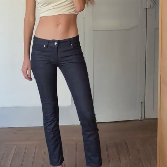 Vintage Love Moschino jeans, Low waisted fit skinny denim pants, Y2k Britney Spears aesthetic, 26, XS - S