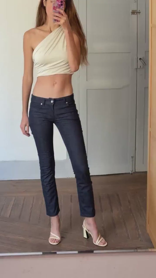 Vintage Love Moschino jeans, Low waisted fit skinny denim pants, Y2k Britney Spears aesthetic, 26, XS - S