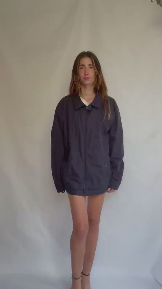 Vintage Tommy Hilfiger 4XLT Padded Jacket – Navy Blue | Oversized Outerwear with Quilted Lining