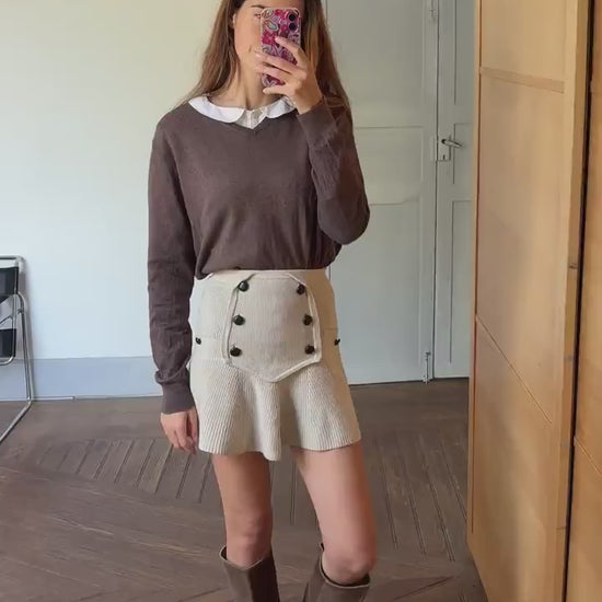 Cashmere blend brown jumper, Vintage Massimo Dutti dark academia sweater, Luxe winter wear