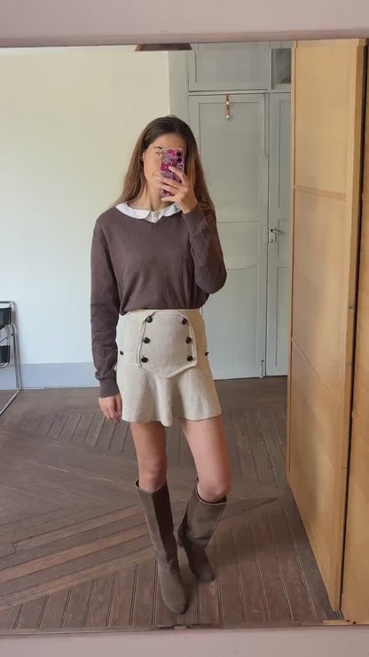 Cashmere blend brown jumper, Vintage Massimo Dutti dark academia sweater, Luxe winter wear