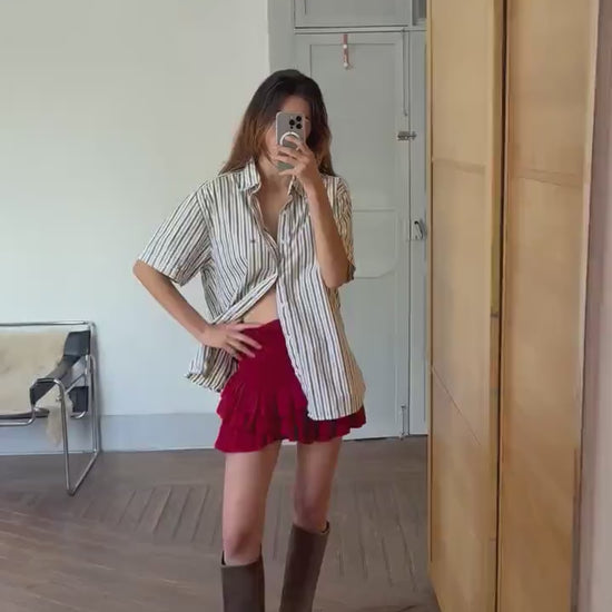 Vintage Pedro del Hierro striped shirt, Cotton oversized men’s button down, XL unisex loose fit blouse, Spanish designer fashion