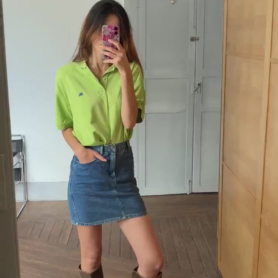 Vintage Burberrys of London Polo Shirt – Bright Green Classic - Vintage Designer shirt, 6, oversized fit,  Size L - XL