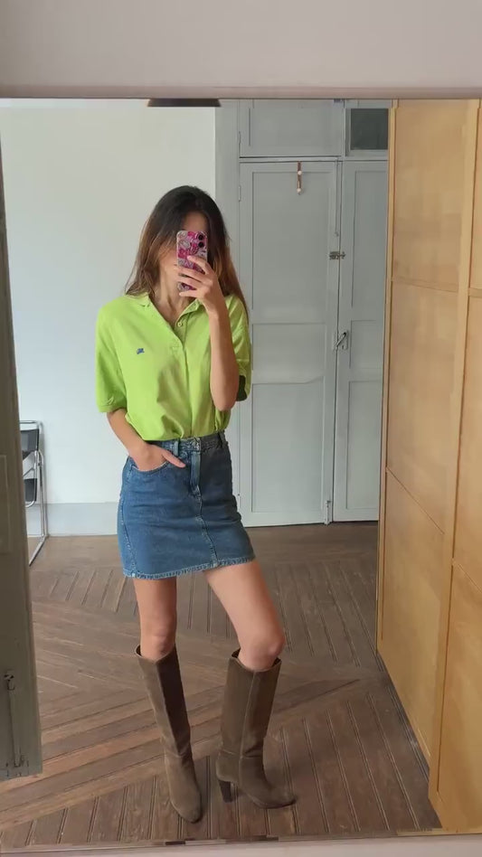 Vintage Burberrys of London Polo Shirt – Bright Green Classic - Vintage Designer shirt, 6, oversized fit,  Size L - XL