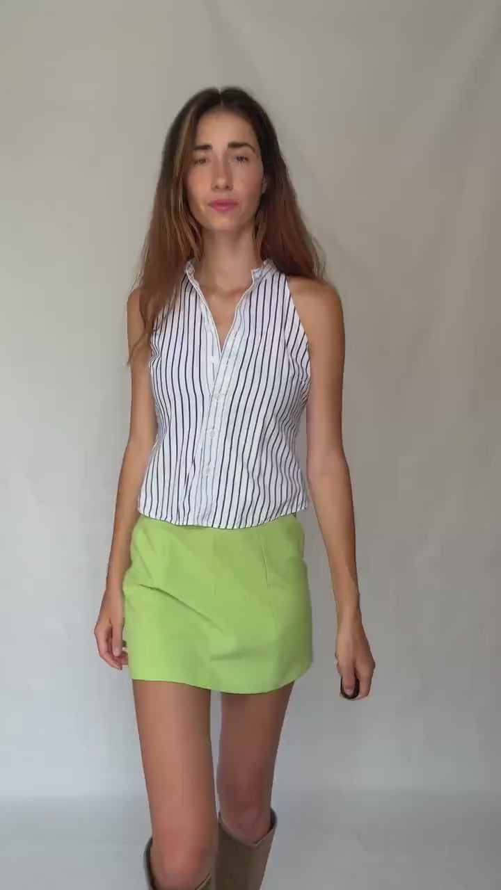 Tommy Hilfiger striped sleeveless button up shirt S / US6 – 100% cotton luxury preppy nautical summer blouse top