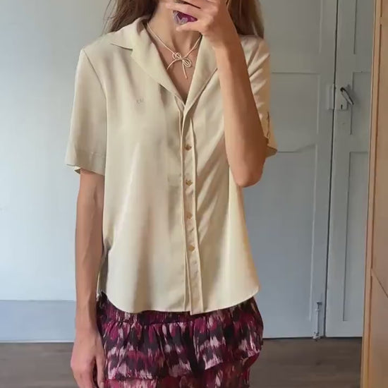 Luxury vintage Burberry London summer blouse, Lightweight button up shirt, Vintage designer wear, Preppy top, M