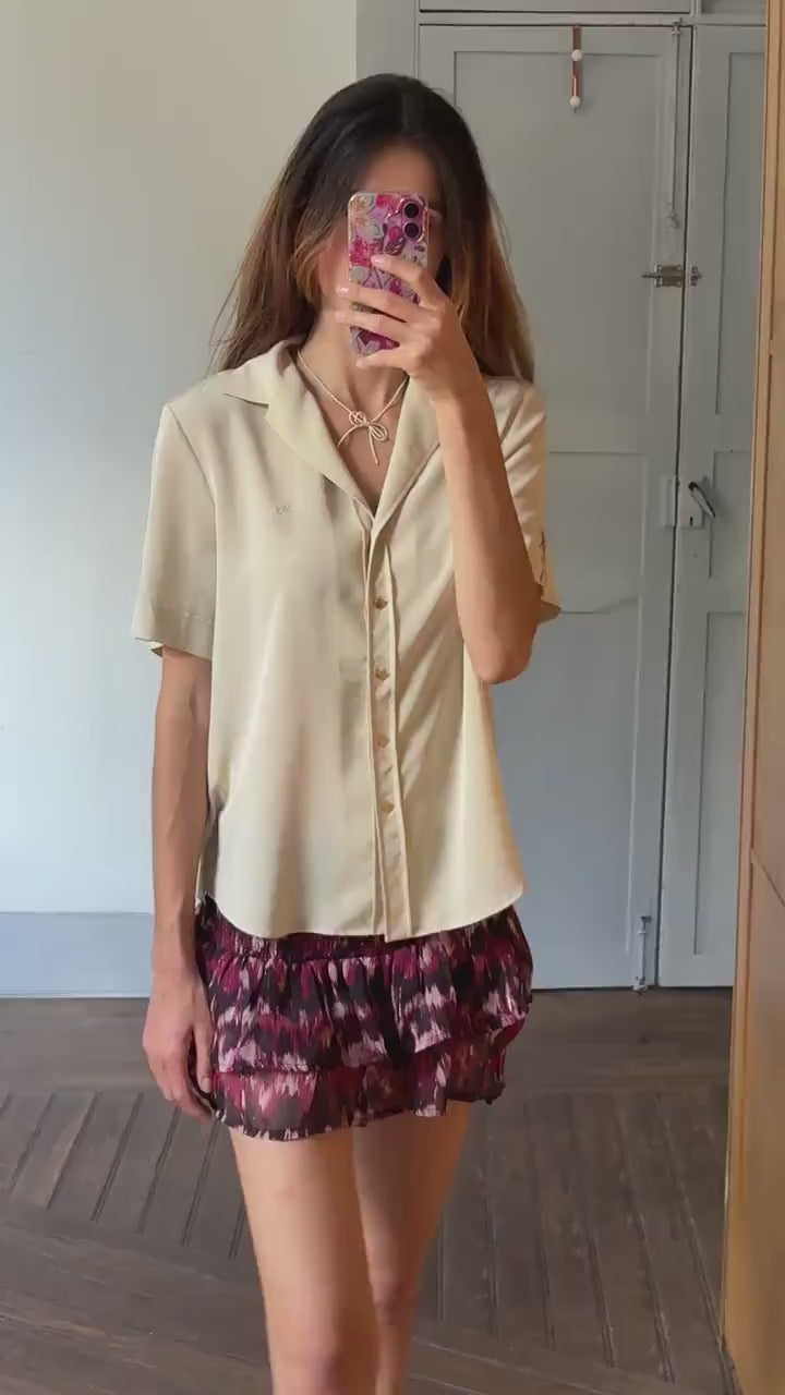 Luxury vintage Burberry London summer blouse, Lightweight button up shirt, Vintage designer wear, Preppy top, M