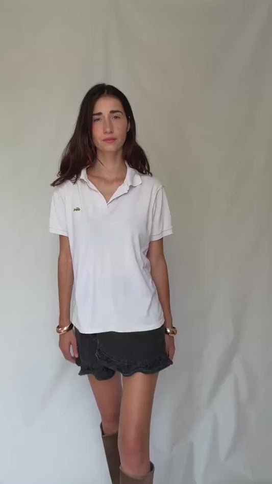 Vintage Lacoste Polo Shirt Made in France, Small Cotton In Streetwear Style, Casual Retro 90s Fashion Staple