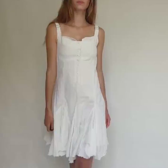 Desigual printed dress with adjustable straps and button back – vibrant boho style, flattering fit, size 36, lightweight & unique