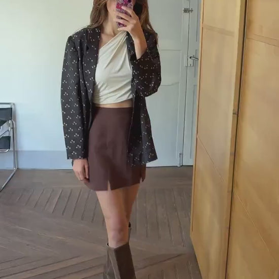 Vintage floral print blazer, handmade luxury jacket, Oversized fit, romantic Gothic aesthetic, unique retro statement piece