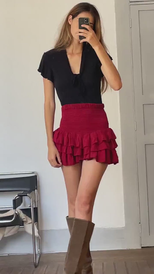 Vintage black Sisley bow tie tee,