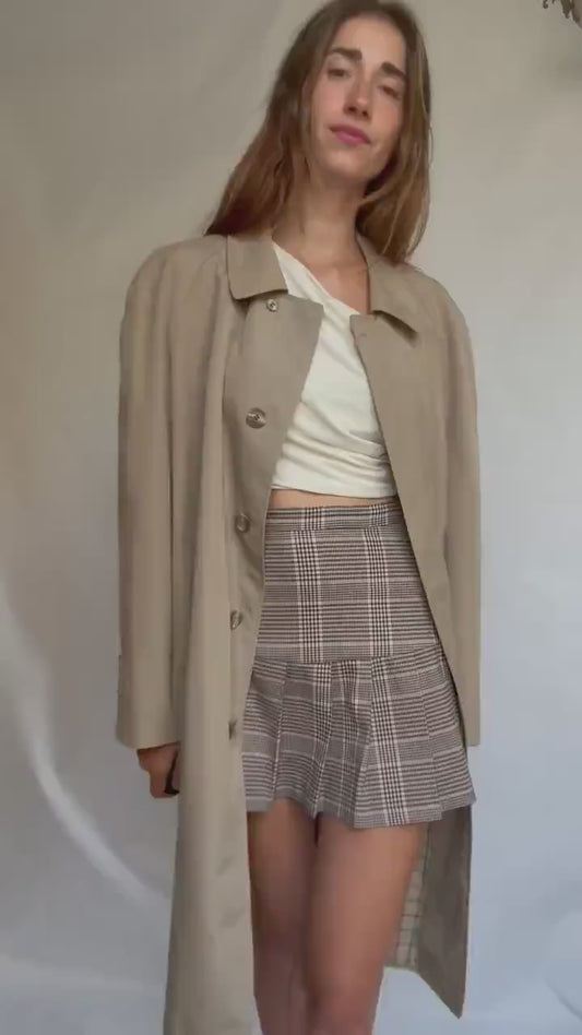 Vintage Peek & Cloppenburg Overcoat – Classic Taupe Trench – Unisex Fit