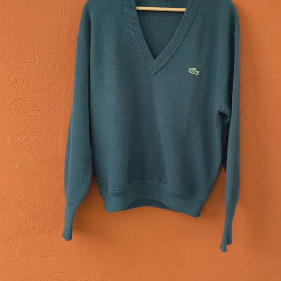 Forest green vintage Chemise Lacoste sweaterverst,