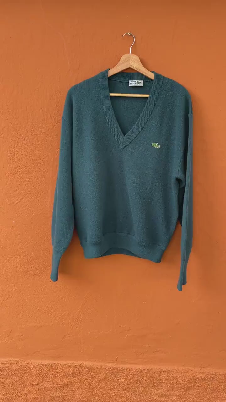 Forest green vintage Chemise Lacoste sweaterverst,