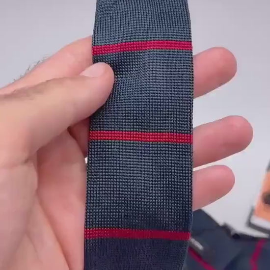 Vintage Hugo Boss tie, navy red striped, 100% silk, made in italy, tailored collection, elegant style, formal office wear