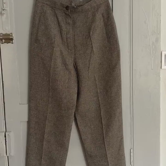 Vintage luxe italian pants for women,  grey work wear office trousers, girlboss professional fit clothing, size xs - s