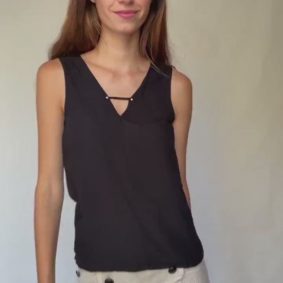 Massimo Dutti Black Tank | Wardrobe essential, tube wardrobe clothing piece, Minimalist Euro Chic, Size S