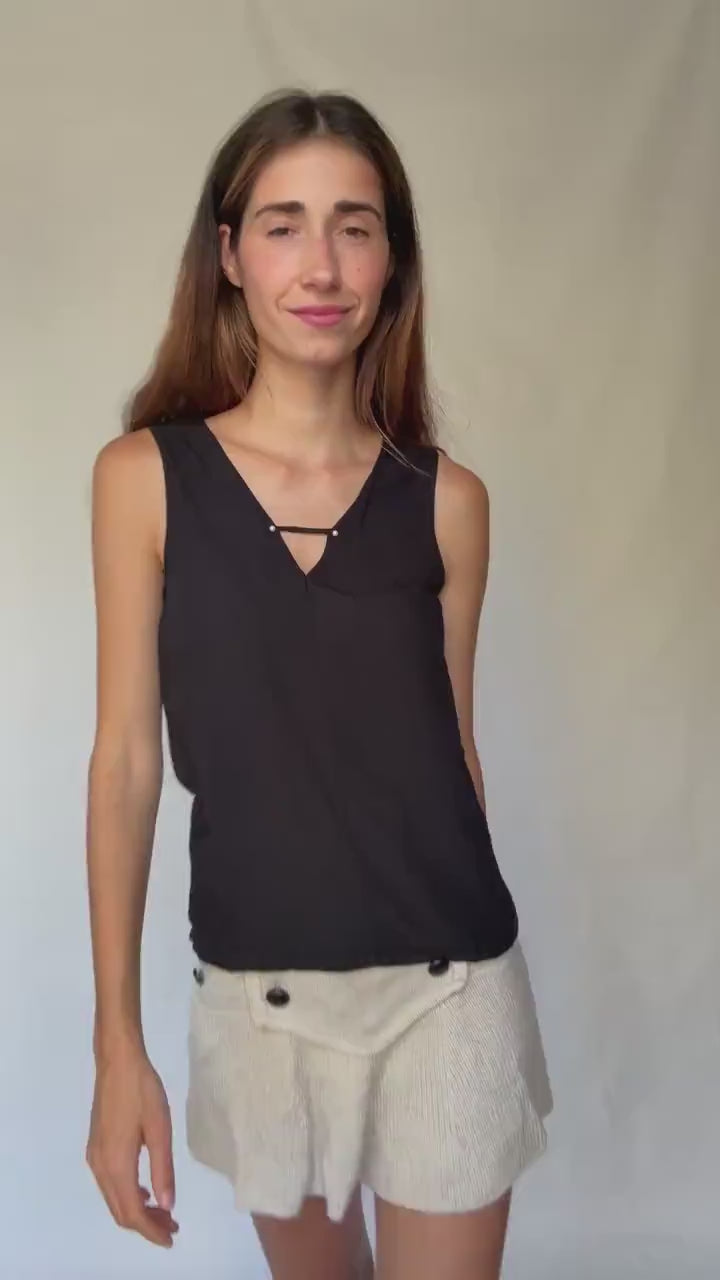 Massimo Dutti Black Tank | Wardrobe essential, tube wardrobe clothing piece, Minimalist Euro Chic, Size S