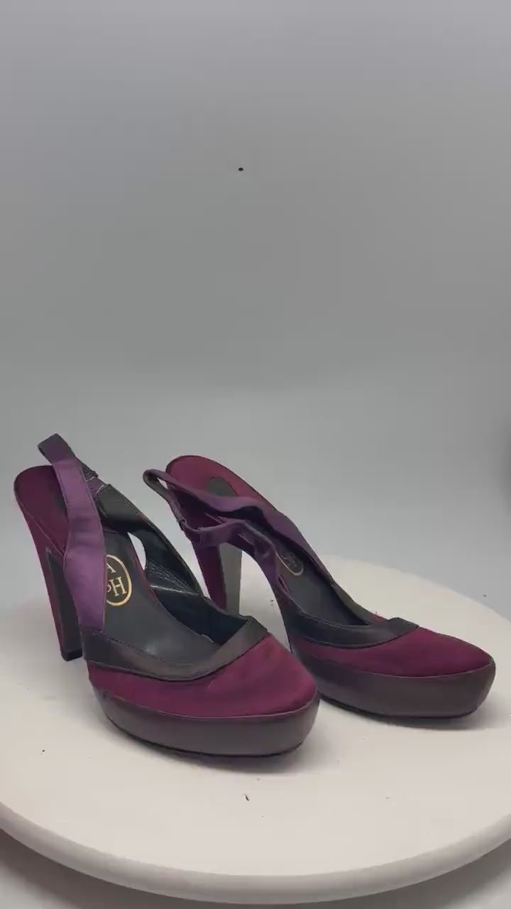 ASH burgundy purple heels, elegant luxury designer shoe, EU 39