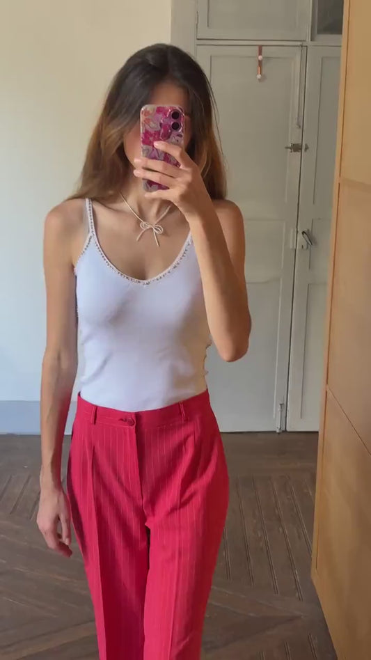 Vintage luxury camisole, Resort wear by Carol beaded knit tank top, Summer vacation wear,  Size 38 M elegant sleeveless top