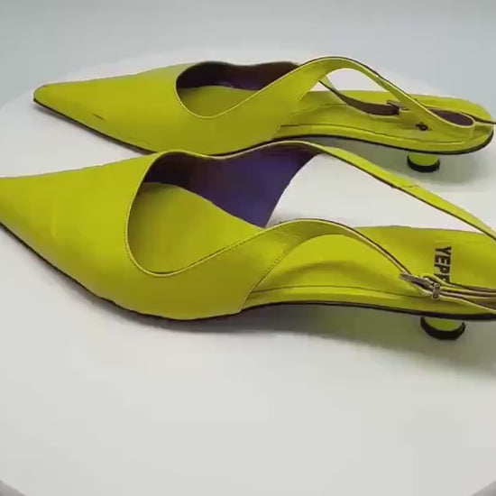 Y2K pointed toe lime green heels,  EU 41, retro 2000s