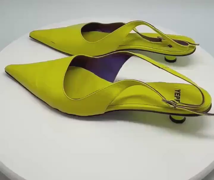 Y2K pointed toe lime green heels,  EU 41, retro 2000s