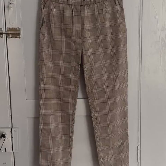 vintage light academia plaid pants, Essthetic trousers, petite fit cropped trousers,